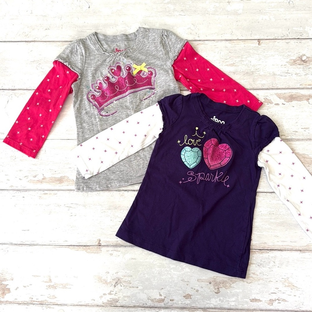 Baby Girls 18m Long Sleeve Shirts Set of 2 Pink Purple Tops Circo Brand Kids